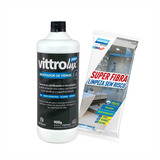 Renovador De Vidros Cremoso Extra Forte Vitrolux Pro + Fibra