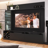 Rack Com Painel Tv 50  Multimóveis Cr25136 Preto