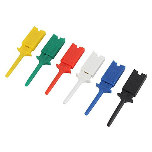 Set De 6 Conectores Pinzas Dual Hook Clip Gancho Multímetro