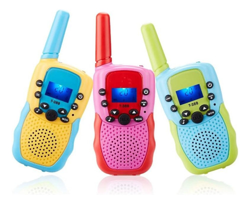 Walkie Talkie Infantil Con 8 Canales Kit 3 Millas 3uds