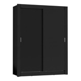 Guarda-roupa Solteiro Madesa Dallas 2 Portas 2 Gavetas Cor Preto