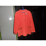 Sacon Tela Polar Naranja Con Detalles Negros, Talle L