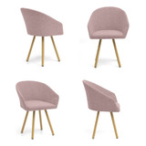 Set De Sillas Tokyo En Tela X4 Cantidad De Sillas Por Set 4 Estructura De La Silla Pino Natural Asiento Rosa