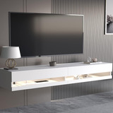 Soporte Flotante Para Tv Montado En La Pared Con Luces Led Y