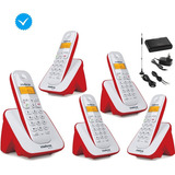 Telefone Vermelho Com 4 Ramal Entrada Chip 3g Combo Oficial