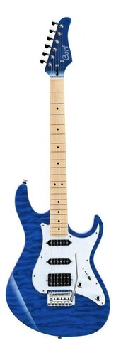Guitarra Eléctrica Cort G Series G250dx De Tilo Americano Trans Blue Con Diapasón De Arce
