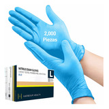 Guantes De Vinil Nitrilo Libre De Látex Y Polvo 2000 Piezas Color Azul Talla Grande