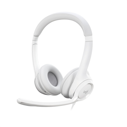 Diadema Usb Logitech H390, Mic Sin Ruido Y Controles, Blanco