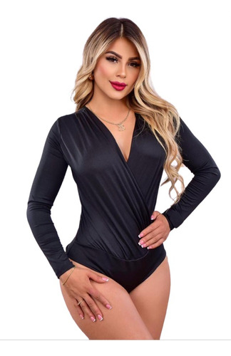 Blusa Body Mujer Licra Escote Cruzado Moda Talla Única