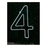 Painel Neon Numero Quatro 4 Instagram Iluminação Branco 50cm