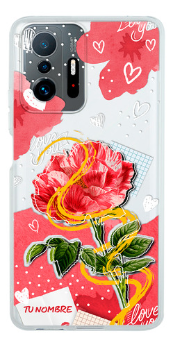 Funda Para Xiaomi Para Mujer Corazones Flor Con Tu Nombre