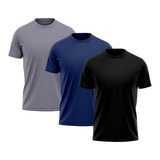 Kit Conjunto 3 Camisetas Dry Fit Uv Caminhada Esportiva