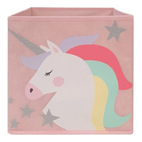 Cubo Plegable Organizador Rosaclaro Unicornio 27x27x27cm C01