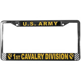 U.s. Ejército 1er Cavalry División License Plate Frame (meta