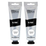 Pintura Al Oleo Blanco Titanio De 100 Ml Us Art Supply 2pz