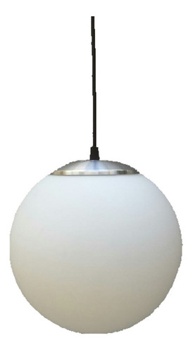 Colgante Globo Vidrio Ø 30cm Simil Opal Satinado Acc. Platil