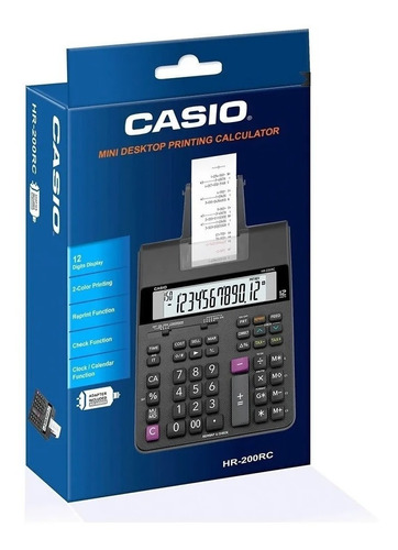 Sumadora Casio Hr-200rc Mini Escritorio Negra