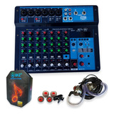 Console Mesa De Som Mixer 8 Canais Phantom Bluetooth Preto