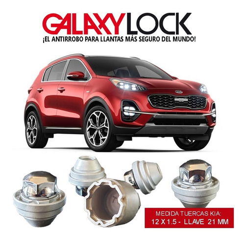 4 Tuercas Seguridad 12 X 1.5 Mm Kia Sportage 2020