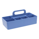 Caja De Almacenamiento De Plástico Divisor Papelería Azul