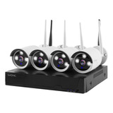 Kit 4 Camaras Seguridad Inalambrico Full Hd Wifi Nvr Ip P2p