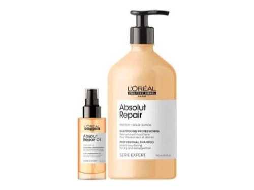 Kit L´oréal Absolut Repair Shampoo 750ml + Óleo 10-1 90ml