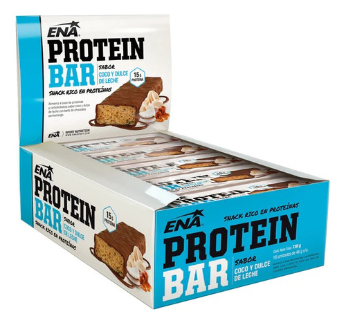 Energy Bar 16 Uni Ena Sport Proteína Barra Coco + Dulce De Leche