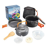 Set Ollas Outdoor Camping Cocinilla Utensilios Ds-308