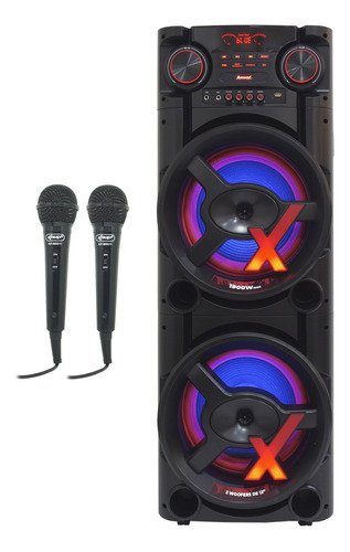 Caixa Som Amplificada Bluetooth 1900w Rms Usb 2 Microfones