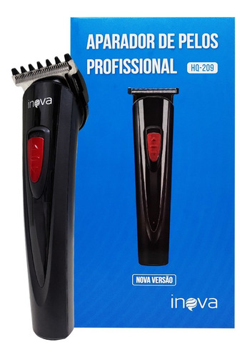 Máquina Aparadora Barbeador Profissional Cabelo Barba Pelos Cor Preta 110v