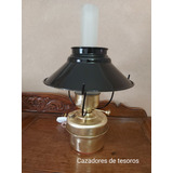 Lámpara De Mesa Inglesa Antigua De Bronce 