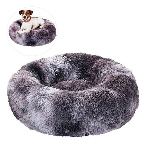 Cama Nido Gato Perro Anti Estres Extra Suave Mascota Mediana Color Gris