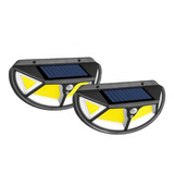 Pack 2 Foco Solar Led Exterior 122 Led Sensor De Movimiento