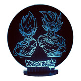 Lampara Ilusión 3d  Goku  Y  Vegeta Dragon Balls+control Re