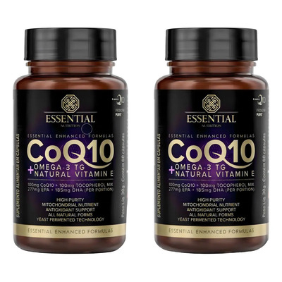 Kit 2 Coq10 + Ômega 3 TG Essential Nutrition 60 Cápsulas | Parcelamento sem juros