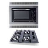 Kit Forno De Embutir 45l + Cooktop 4 Bocas Preto Safanelli 110v