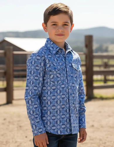 Camisa Vaquera Rodeo De Niño Manga Larga