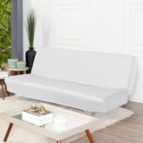 Capa Para Sofá Sem Braço Em Malha Premium Futon 1,80 A 2,00 Cor Branco