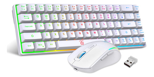 Snpurdiri Combo De Teclado Y Mouse Inalambricos 60% Para Jue