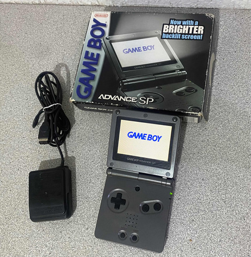 Game Boy Advance Sp Ags-101 Doble Luz Negro Grafito Con Caja