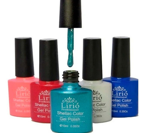 Kit 10 Esmaltes Gel 10ml Lirio Unhas Uv Led