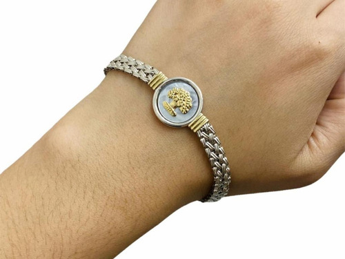 Pulsera Plata 925 Oro Árbol De La Vida Nácar Mujer Regalo