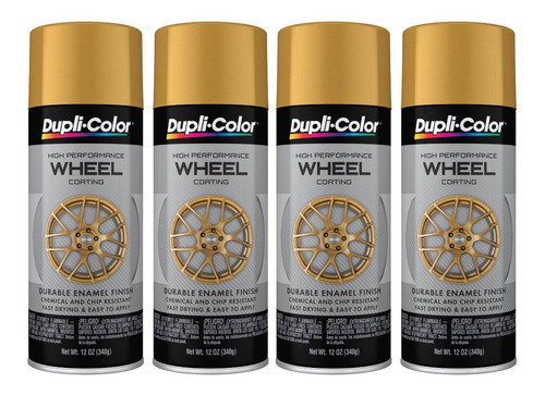 Paq 4 Pinturas Acrilica Color Oro Mate Para Rines Automotriz