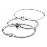 New 3 Pulsera Original Plata Incluye Estuche Y Bolsa 1