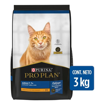 Croquetas para gato senior sabor pollo 3kg Purina Pro Plan OptiAge Adult 7+ | Envío gratis