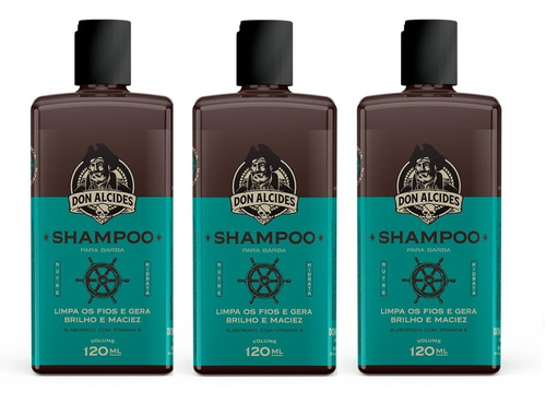 Kit - 3 Shampoo Para Barba - Calico Jack - Don Alcides