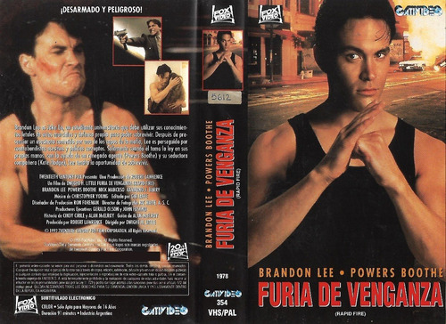 Furia De Venganza Vhs Brandon Lee Rapid Fire 1992