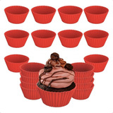 Kit 12 Formas Muffins Cupcake Silicone Micro-ondas Forneavél