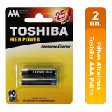 Pilhas Alcalinas Toshiba Aaa Palito Cartela Com 2 Unidades