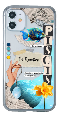 Funda Para iPhone Mujer Signo Zodiaco Piscis Con Tu Nombre